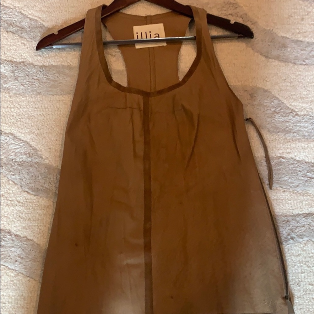 100% Soft Leather scoop neck top by ILLIA